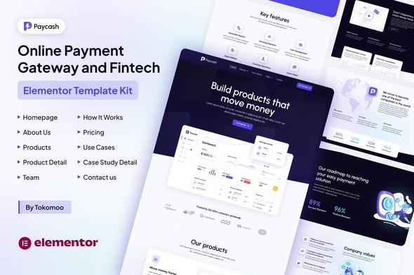 Paycash elementor Template Kits